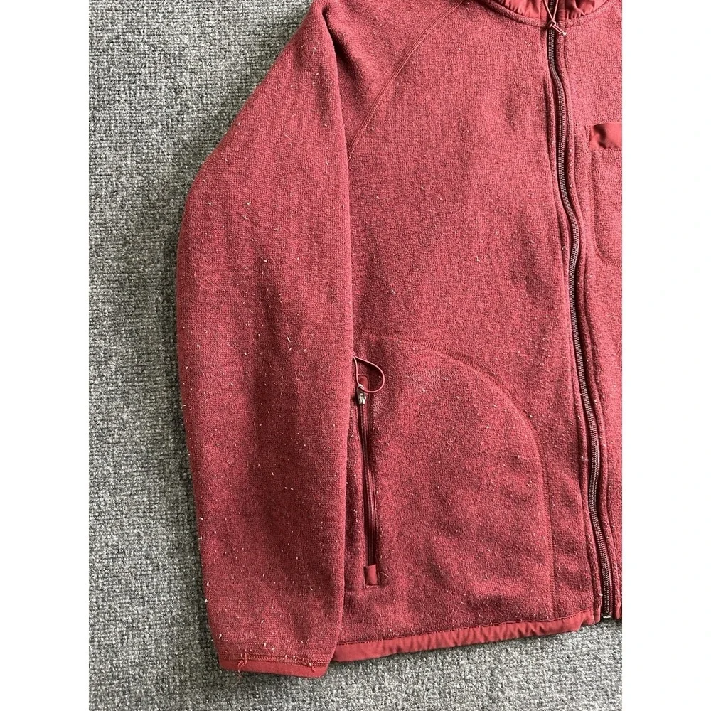 Mens The North Face Full Zip Sweatshirt Burgundy, Size M
